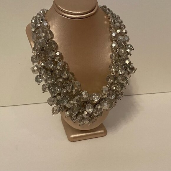 VINTAGE GERARD YOSCA NECKLACE CHOKER BIB STATEMENT CRYSTALS USA DESIGNER 16” - Picture 4 of 11
